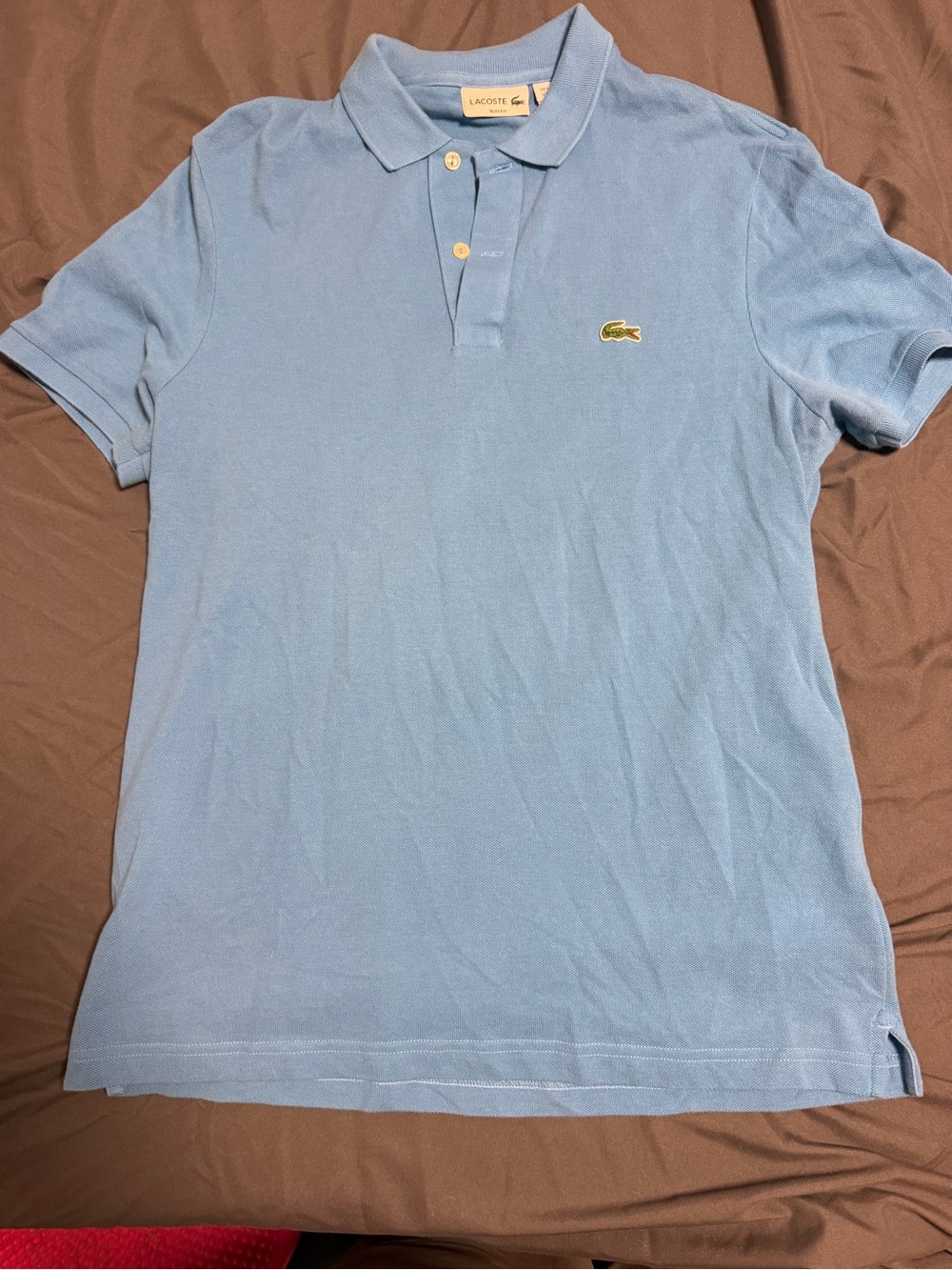Lacoste Sky Blue Short-Sleeve Polo Slim Fit